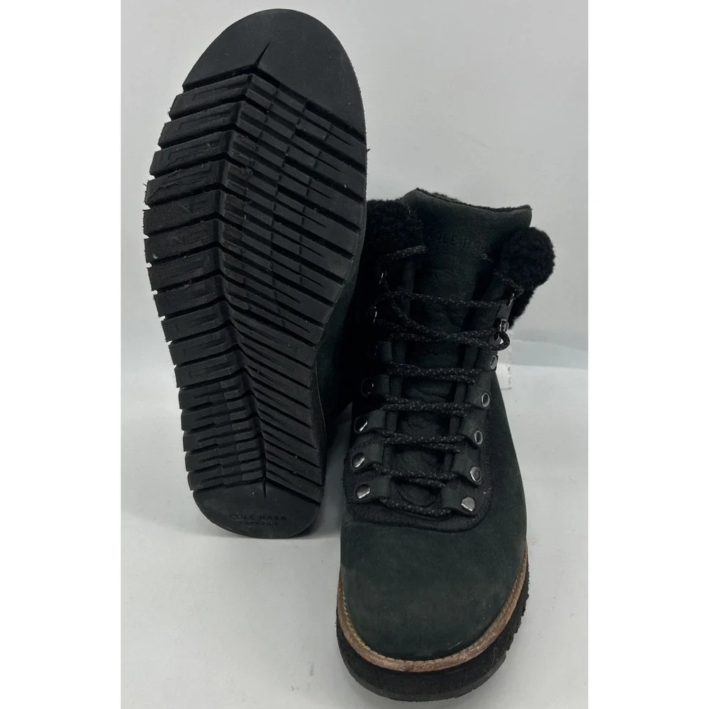 Cole Haan Zerogrand Explorer‎ Waterproof Hiker Boots Black Suede Women's 9B